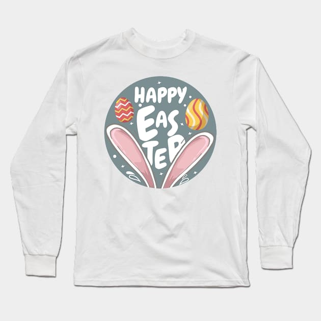 Happy Easter. Easter Bunny and Egg design Long Sleeve T-Shirt by lolisfresh